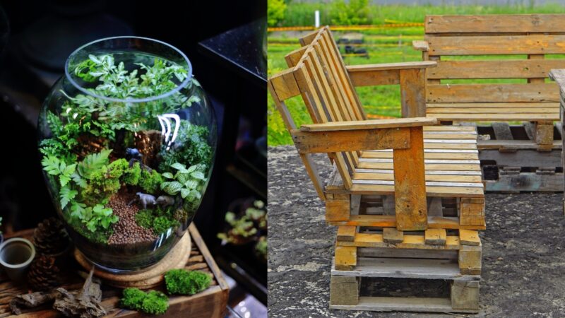 recyclage palette et bouteille