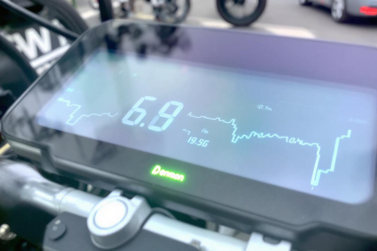 Tableau de bord électronique avec affichage numérique et graphique