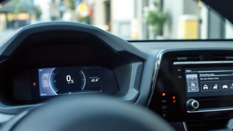 Écran digital de voiture avec tableau de bord moderne