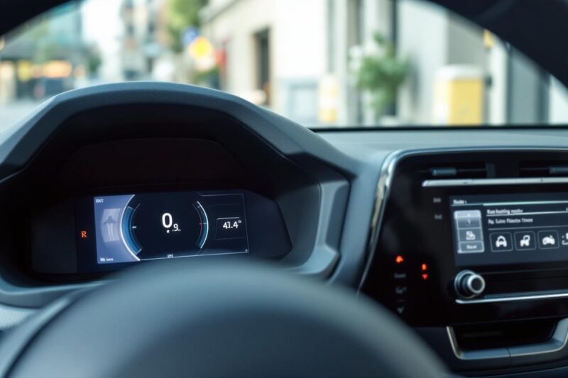 Écran digital de voiture avec tableau de bord moderne